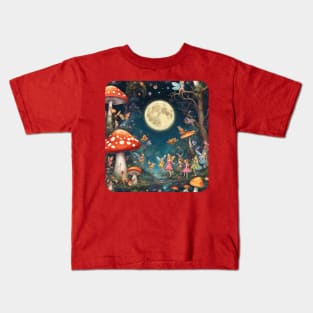 Fairies on a Full Moon Night in the Forest Kids T-Shirt